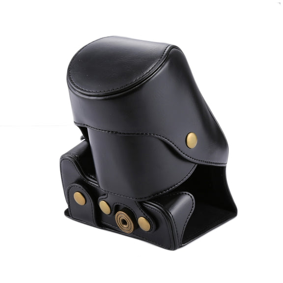 Full Body Camera PU Leather Case Bag for Canon EOS 200D  (18-55mm Lens)(Black)