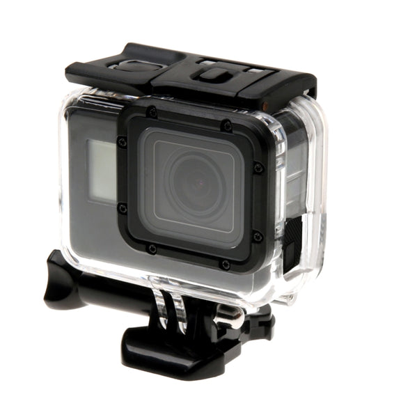 For GoPro HERO6 /5 Skeleton Housing Protective Case + Hollow Back Cover with Buckle Basic Mount & Screw, No Need to Disassemble Lens
