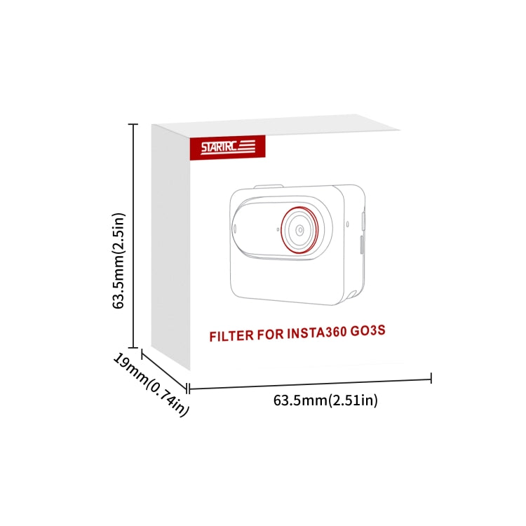 For Insta360 GO 3S STARTRC 4 in 1 ND8 ND16 ND32 ND64 Camera Lens Filter (Black Red)