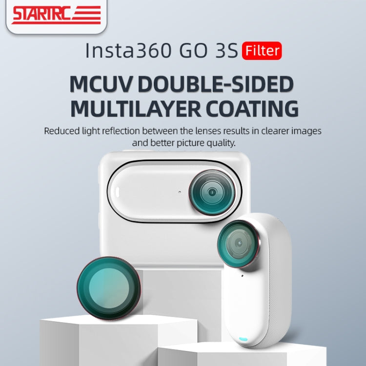 For Insta360 GO 3S STARTRC MCUV Camera Lens Filter (Black Red)