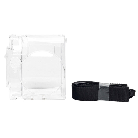 For FUJIFILM Instax mini 99 Crystal Hard Case Camera Bag with Shoulder Strap (Transparent)