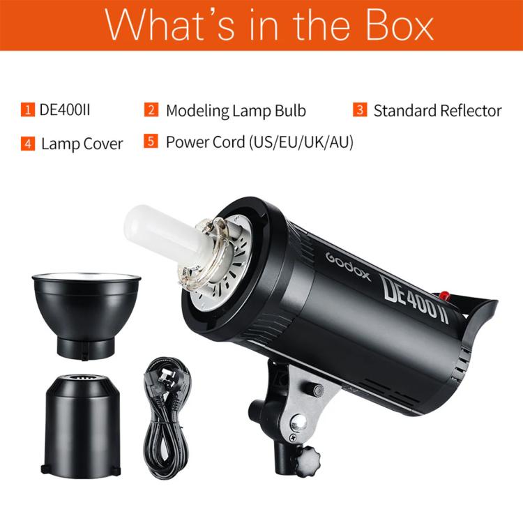 Godox DE400II 400Ws Studio Flash Light Strobe Lamp Head Bowens Mount Speedlight (US Plug)