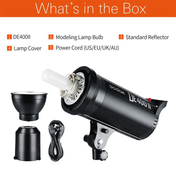 Godox DE400II 400Ws Studio Flash Light Strobe Lamp Head Bowens Mount Speedlight (US Plug)