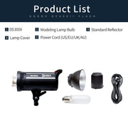 Godox DS300II 300Ws Studio Flash Light Strobe Lamp Head Bowens Mount Speedlight (UK Plug)