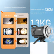 Godox MS200-V Studio Flash Light 200Ws Bowens Mount Strobe Light with Lamp Cover (US Plug)