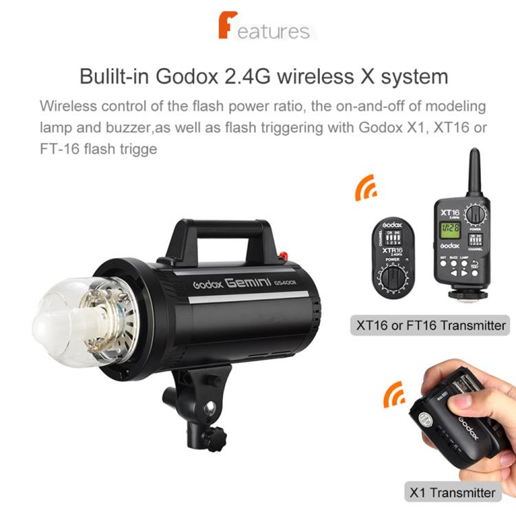 Godox Gemini GS300II Studio Flash Light 300Ws Bowens Mount Strobe Flash (US Plug)