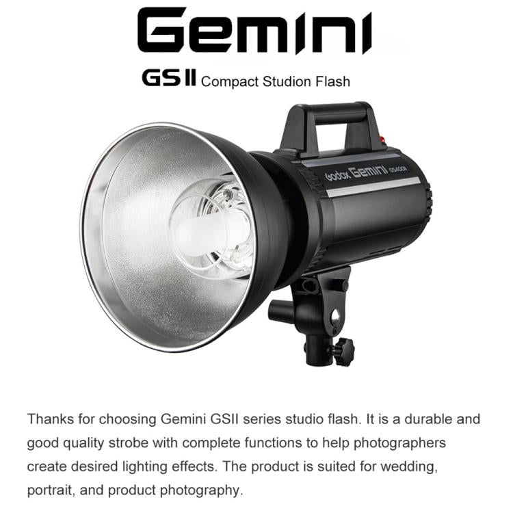 Godox Gemini GS200II Studio Flash Light 200Ws Bowens Mount Strobe Flash (EU Plug)