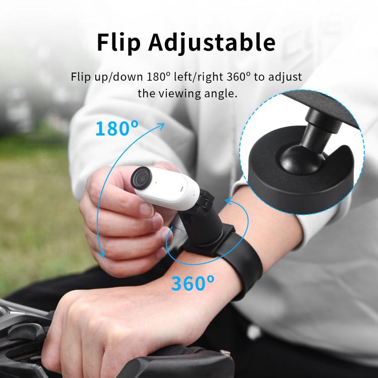 For Insta360 GO 3S / GO 3 STARTRC Silicone Wristband Snap Ring Quick Release Fixed Adapter Mount (Black)