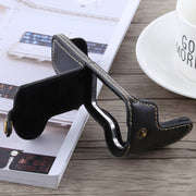 1/4 inch Thread PU Leather Camera Half Case Base for Canon EOS M5(Black)