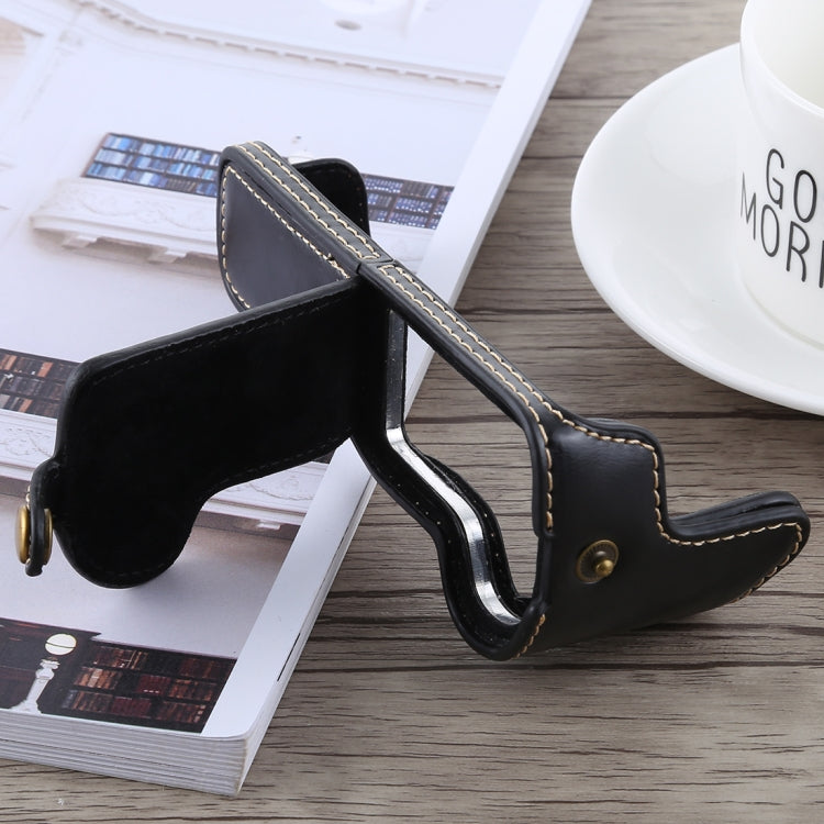 1/4 inch Thread PU Leather Camera Half Case Base for Canon EOS M5(Black)