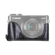 1/4 inch Thread PU Leather Camera Half Case Base for Canon G7 X Mark II (Black)