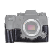 1/4 inch Thread PU Leather Camera Half Case Base for FUJIFILM X-H1 (Black)