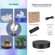 22cm USB Charging Rotating Display Stand Video Shooting Props Turntable, Load: 10kg, No Battery(White)