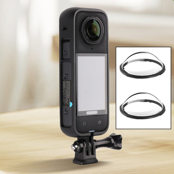 For Insta360 X4 PC Plastic Protective Frame with PC Lens Cover Guard (Black)