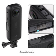For Insta360 X4 PC Plastic Protective Frame with PC Lens Cover Guard (Black)