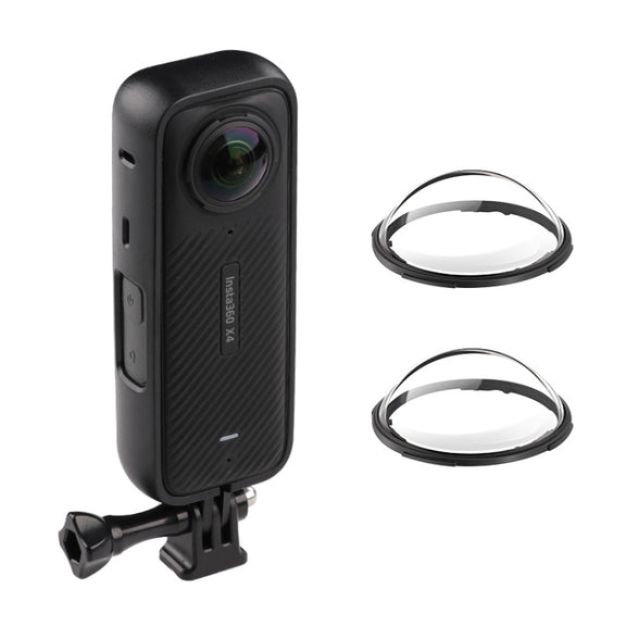 For Insta360 X4 PC Plastic Protective Frame with PC Lens Cover Guard (Black)