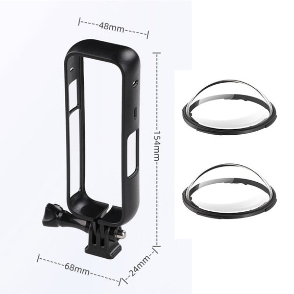 For Insta360 X4 PC Plastic Protective Frame with PC Lens Cover Guard (Black)
