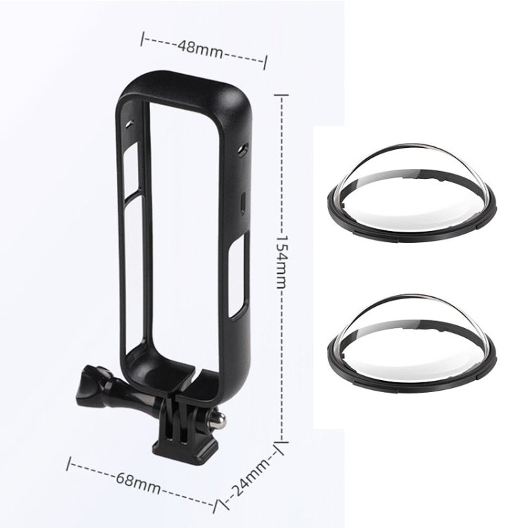 For Insta360 X4 PC Plastic Protective Frame with PC Lens Cover Guard (Black)