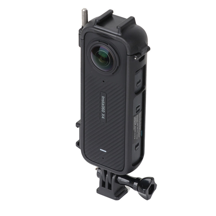 For Insta360 X4 Cold Shoe ABS Plastic Protective Frame with Adapter Mount & Screw (Black)