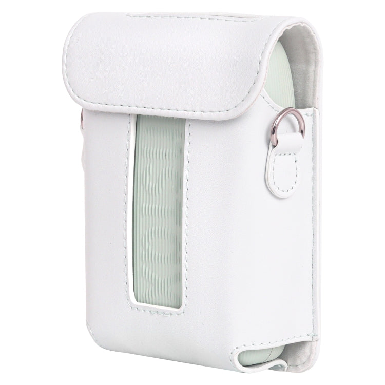 For FUJIFILM Instax mini Link 3 Full Body Leather Case Bag with Strap (White)