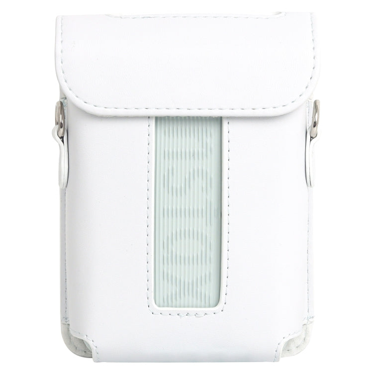 For FUJIFILM Instax mini Link 3 Full Body Leather Case Bag with Strap (White)