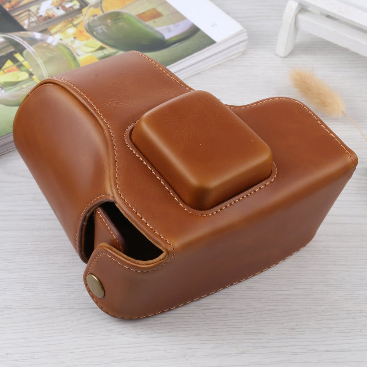 Full Body Camera PU Leather Case Bag with Strap for Olympus E-PL3 / E-PM1 (Brown)