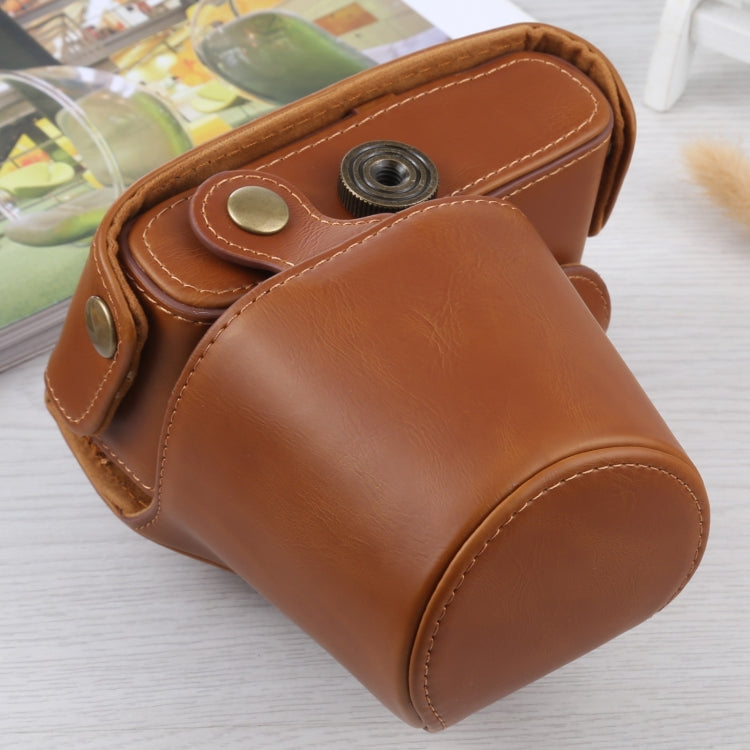 Full Body Camera PU Leather Case Bag with Strap for Olympus E-PL3 / E-PM1 (Brown)