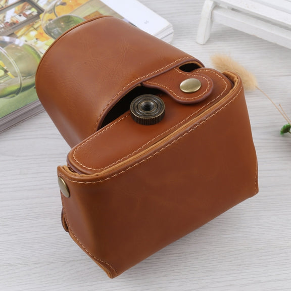 Full Body Camera PU Leather Case Bag with Strap for Olympus E-PL3 / E-PM1 (Brown)