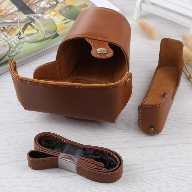 Full Body Camera PU Leather Case Bag with Strap for Olympus E-PL3 / E-PM1 (Brown)