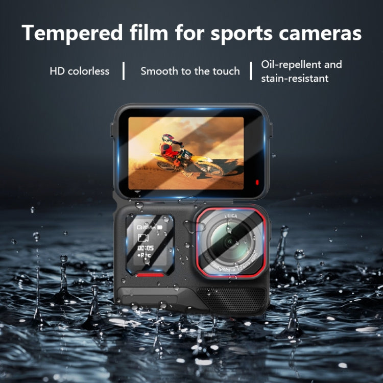For Insta360 Ace Pro 2 STARTRC 2 Sets 3 in 1 Rear & Front  Screen + Lens Tempered Glass Film