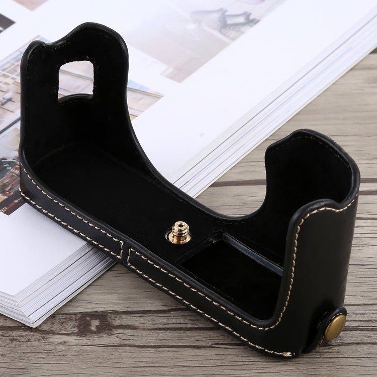 1/4 inch Thread PU Leather Camera Half Case Base for FUJIFILM X100F (Black)