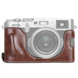 1/4 inch Thread PU Leather Camera Half Case Base for FUJIFILM X100F (Coffee) - free shipping - PMC TechLife - Order now!