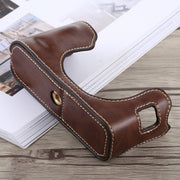 1/4 inch Thread PU Leather Camera Half Case Base for FUJIFILM X100F (Coffee)