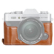 1/4 inch Thread PU Leather Camera Half Case Base for FUJIFILM X-T10 / X-T20 (Brown) - free shipping - PMC TechLife - Order now!