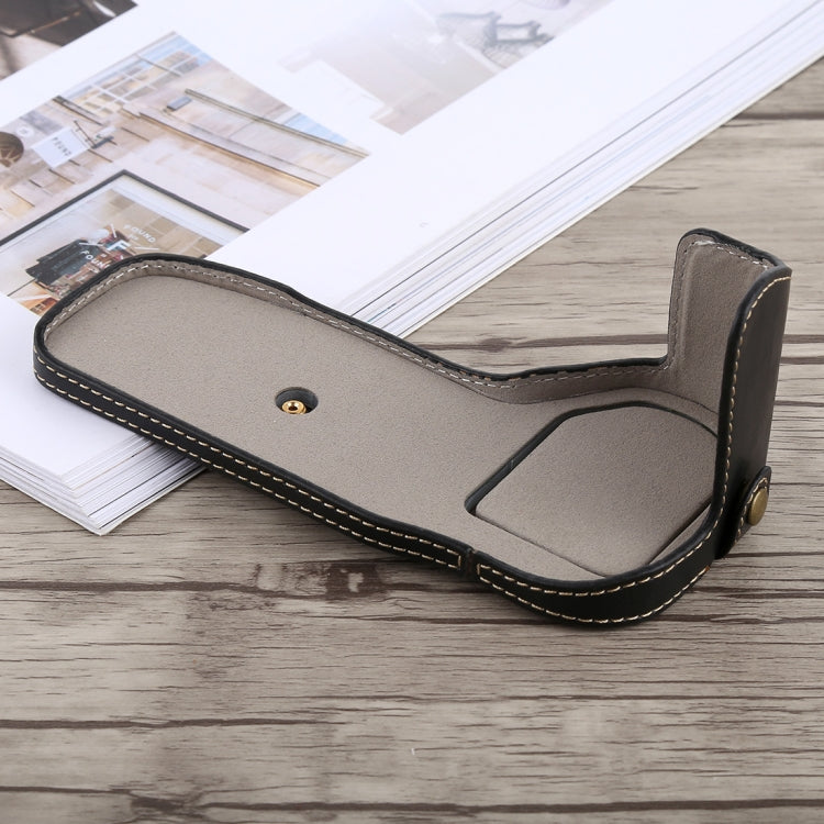 1/4 inch Thread PU Leather Camera Half Case Base for Canon EOS 6D /  6D Mark II (Black)