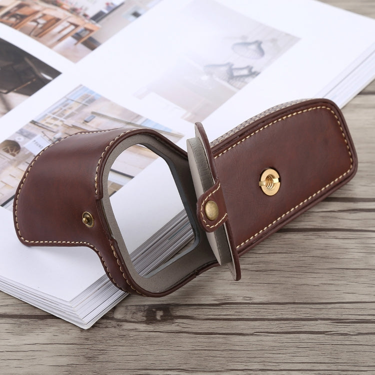 1/4 inch Thread PU Leather Camera Half Case Base for Canon EOS 6D /  6D Mark II (Coffee)