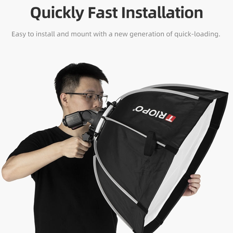 TRIOPO KS65 65cm Speedlite Flash Octagon Parabolic Softbox Diffuser with Bracket Mount Handle for Speedlite
