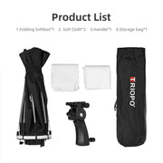 TRIOPO KS90 90cm Dome Speedlite Flash Octagon Parabolic Softbox Diffuser with Bracket Mount Handle for Speedlite