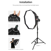 TRIOPO KX65 65cm Dome Speedlite Flash Octagon Parabolic Softbox Diffuser for Speedlite