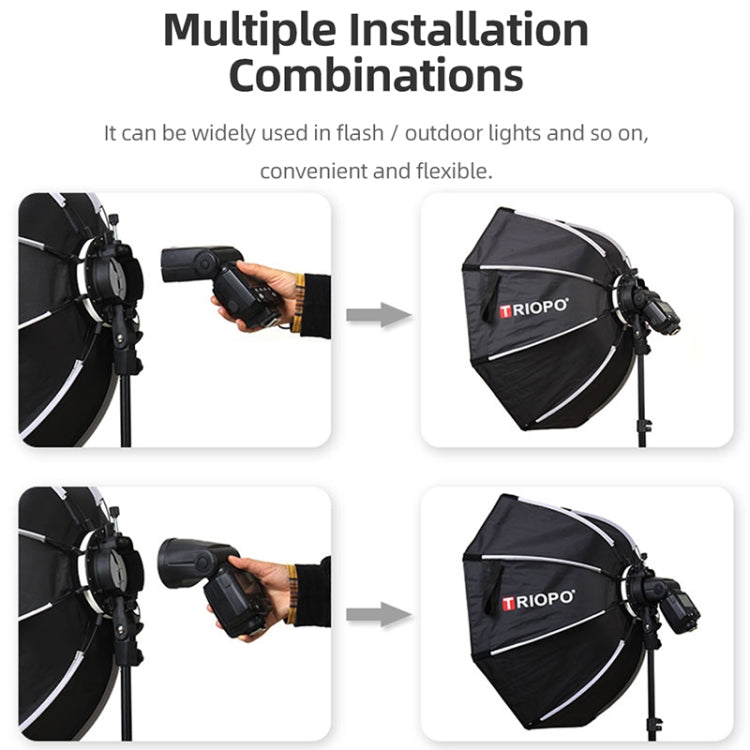 TRIOPO KX65 65cm Dome Speedlite Flash Octagon Parabolic Softbox Diffuser for Speedlite