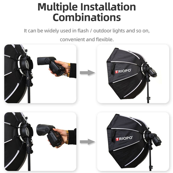 TRIOPO KX65 65cm Dome Speedlite Flash Octagon Parabolic Softbox Diffuser for Speedlite