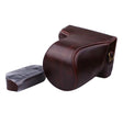 Full Body Camera PU Leather Case Bag with Strap for Canon EOS M200 (15-55mm Lens) (Coffee) - Leather Bag by PMC TechLife | Online Shopping South Africa | PMC TechLife | Buy Now Pay Later Mobicred