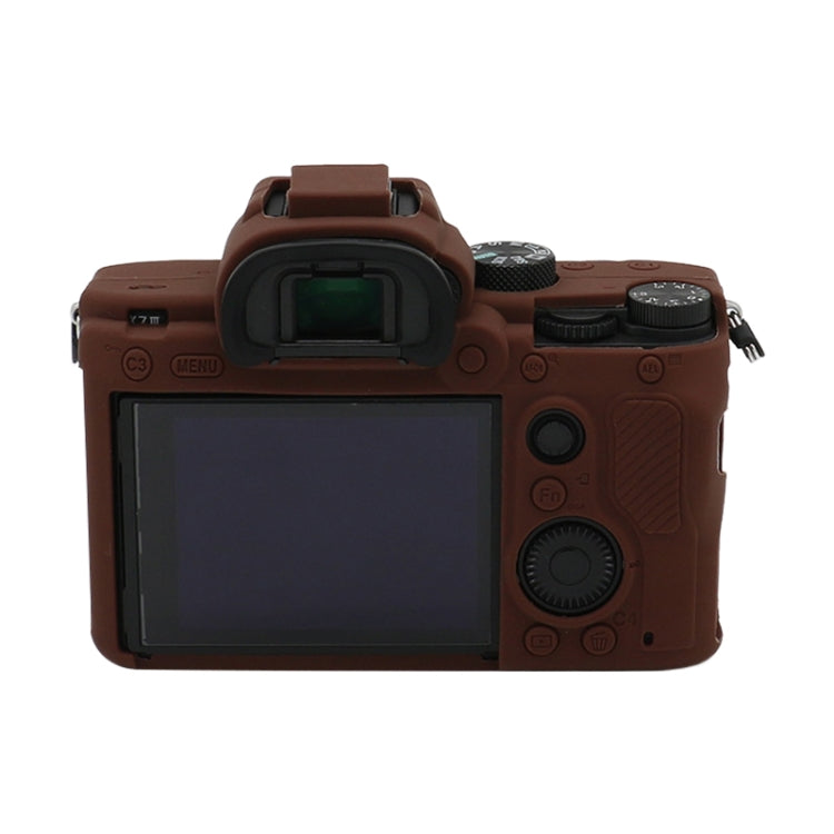 For Sony A7 III / ILCE-7M3 / A7R III Soft Silicone Protective Case(Coffee)