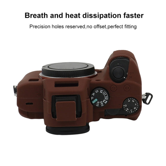 For Sony A7 III / ILCE-7M3 / A7R III Soft Silicone Protective Case(Coffee)