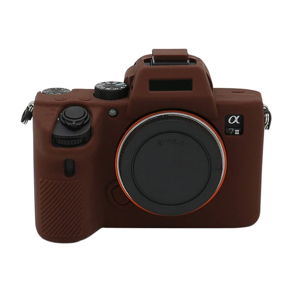 For Sony A7 III / ILCE-7M3 / A7R III Soft Silicone Protective Case(Coffee)