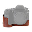 1/4 inch Thread PU Leather Camera Half Case Base for Canon EOS 80D / 70D(Coffee) - Half Case by PMC TechLife | Online Shopping South Africa | PMC TechLife | Buy Now Pay Later Mobicred