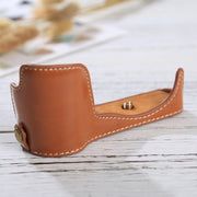 1/4 inch Thread PU Leather Camera Half Case Base for Sony ILCE-5100 / A5100(Brown)