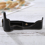 1/4 inch Thread PU Leather Camera Half Case Base for Canon EOS M3(Black)