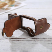 1/4 inch Thread PU Leather Camera Half Case Base for Canon EOS M3(Coffee)