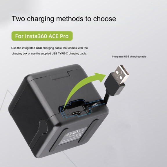 For Insta360 Ace Pro / Ace Tri-Battery Charging Box Case (Black)
